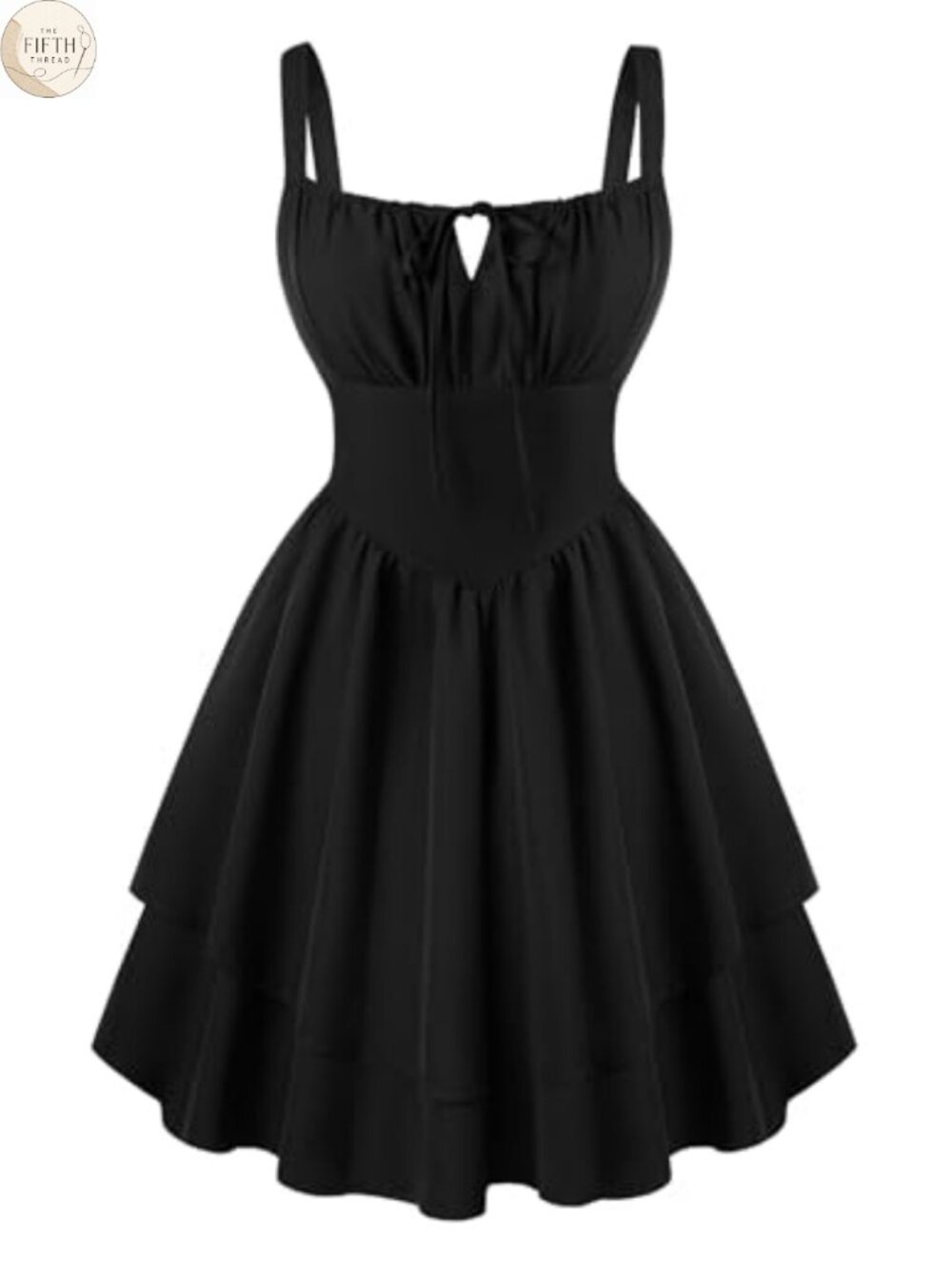 Corset Mini Dress A-Line Square Neck Smocked Back Side Pockets